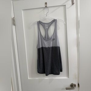 Nike dri-fit two tone grey tiedye the Nike tee athletic cut racerback tank top